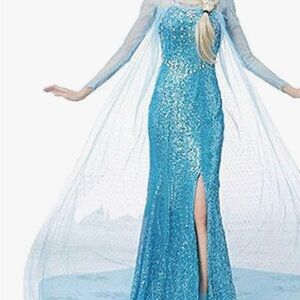 Elsa Costume Blue Sequin Gown
